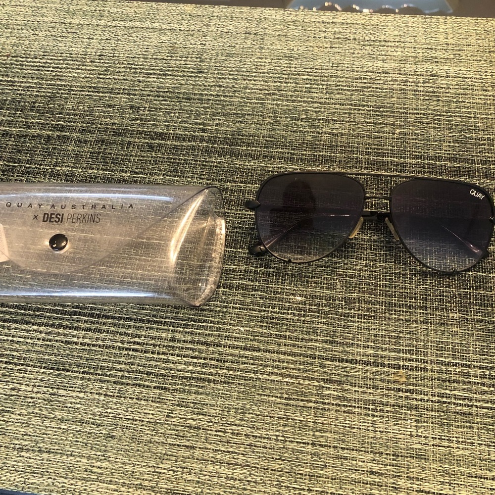 Quay Australia black aviator sunglasses with case. Worn a few times.